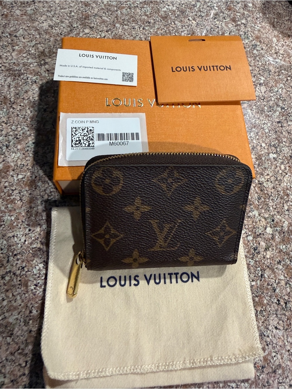 Louis Vuitton Monogram Coin Pouch in Brown and Gold